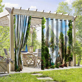 Lofaris Waterfall Landscape Waterproof Printed Outdoor Curtains
